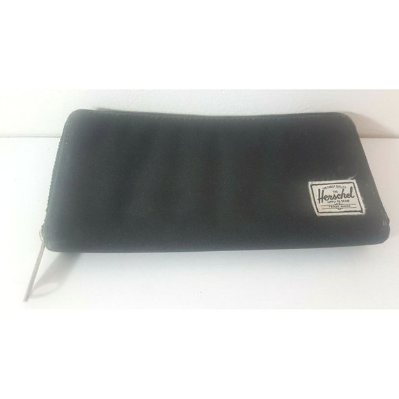 Herschel Supply Vintage Women Wallet Black Canvas Original 8" X 4" Ziparound - Picture 8 of 12